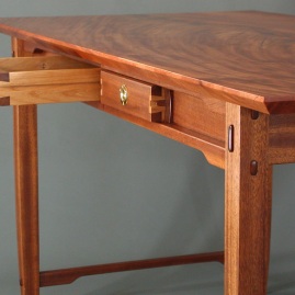 "Admiral's Desk" 60"x31"x29", mahogany, alder, cocobolo